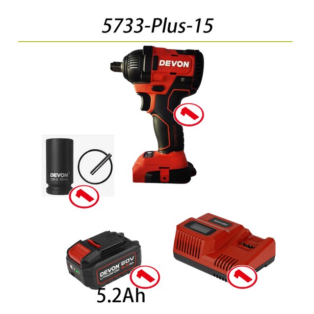DEVON 20V Impact Wrench 5733 PLUS