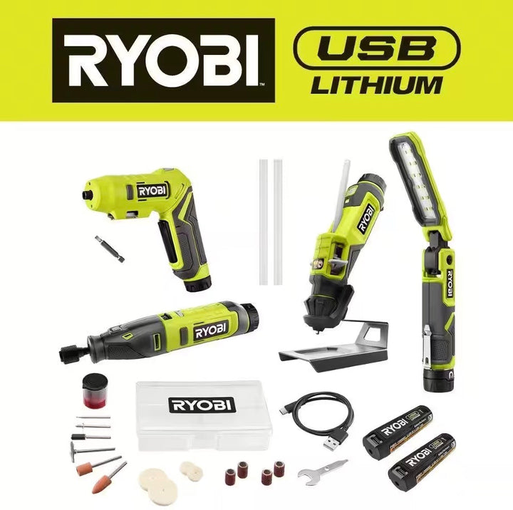 美國RYOBI USB 鋰 4 工具組合套裝（現貨限量版） RYOBI 良明（美國）