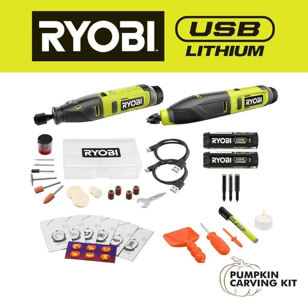 RYOBI USB 鋰 2 工具組合套裝，附雕刻工具-新品獨家販售 RYOBI