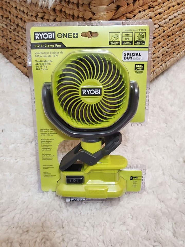 RYOBI 18V 便攜式風扇帶夾（淨機） RYOBI 良明（美行）