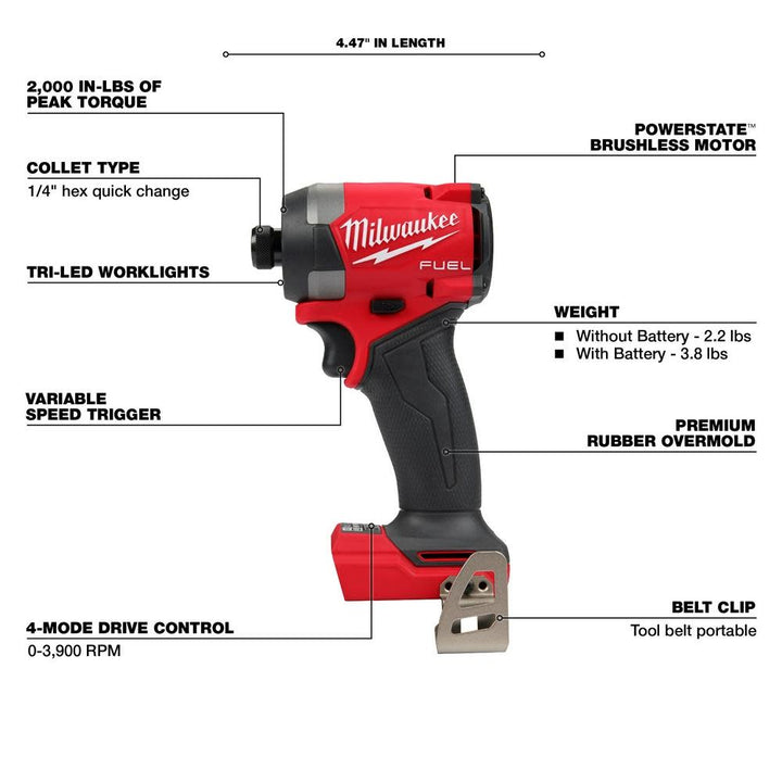 新款Milwaukee M18 FUEL 1/4" 六角衝擊起子（淨機）現貨 PIPELINE 2022 -美沃奇Milwaukee （美行）