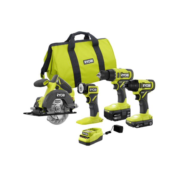 RYOBI ONE+ PCL1400K2 18V 無繩 4 工具組合套裝 1.5 Ah 電池*1+ 4.0 Ah 電池*1 RYOBI 良明（美行）