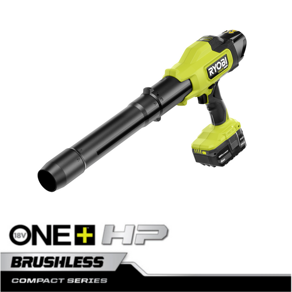 RYOBI 18V ONE+ HP 緊湊型無刷 220 CFM 鼓風機4AH 電池*1+叉機套裝（New） RYOBI 良明（美國）