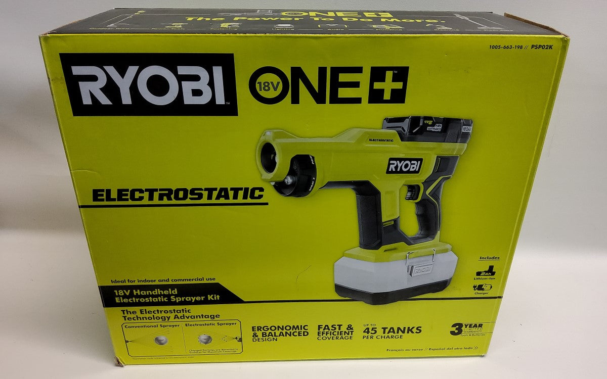 現貨美國Ryobi ONE+ 18V  無線手持式靜電消毒噴霧器1 公升+2.0 Ah*1 電池和充電器（可調噴射射程距離同大細） RYOBI 良明（美行）