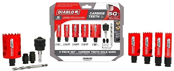 美國Diablo Tools  9 件套硬質合金通用孔鋸套裝(預購） 美國Diablo