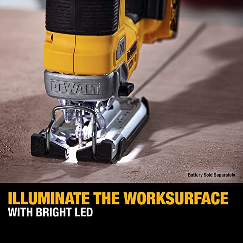 DEWALT 20V MAX XR Jigsaw, 3,200 Blade Speed, Cordless, Brushless Motor, LED Light, Bare Tool Only DEWALT得偉（美行）