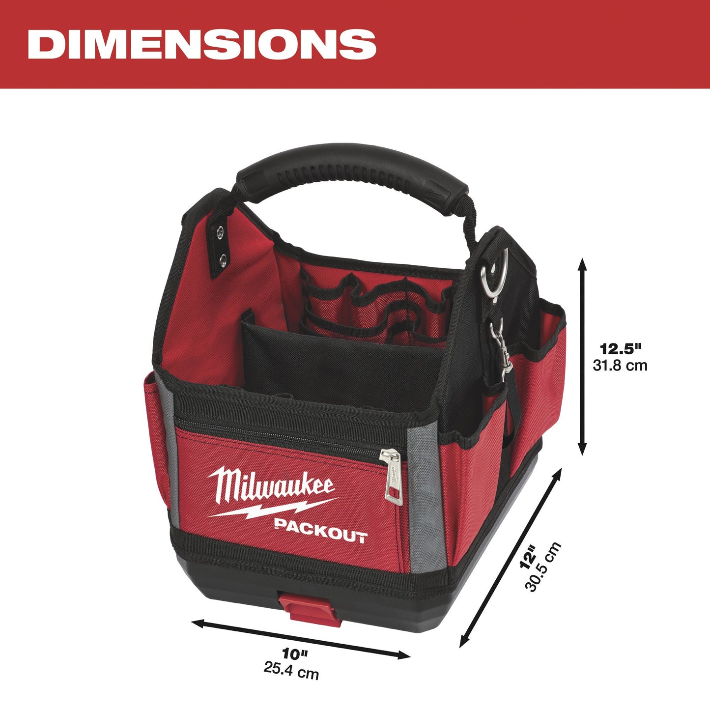 Milwaukee Packout 10 英寸。儲物手提袋 — 11 英寸長 x 13 英寸寬 x 10 英寸高（預購2星期） MILWAUKEE美沃奇（美行）