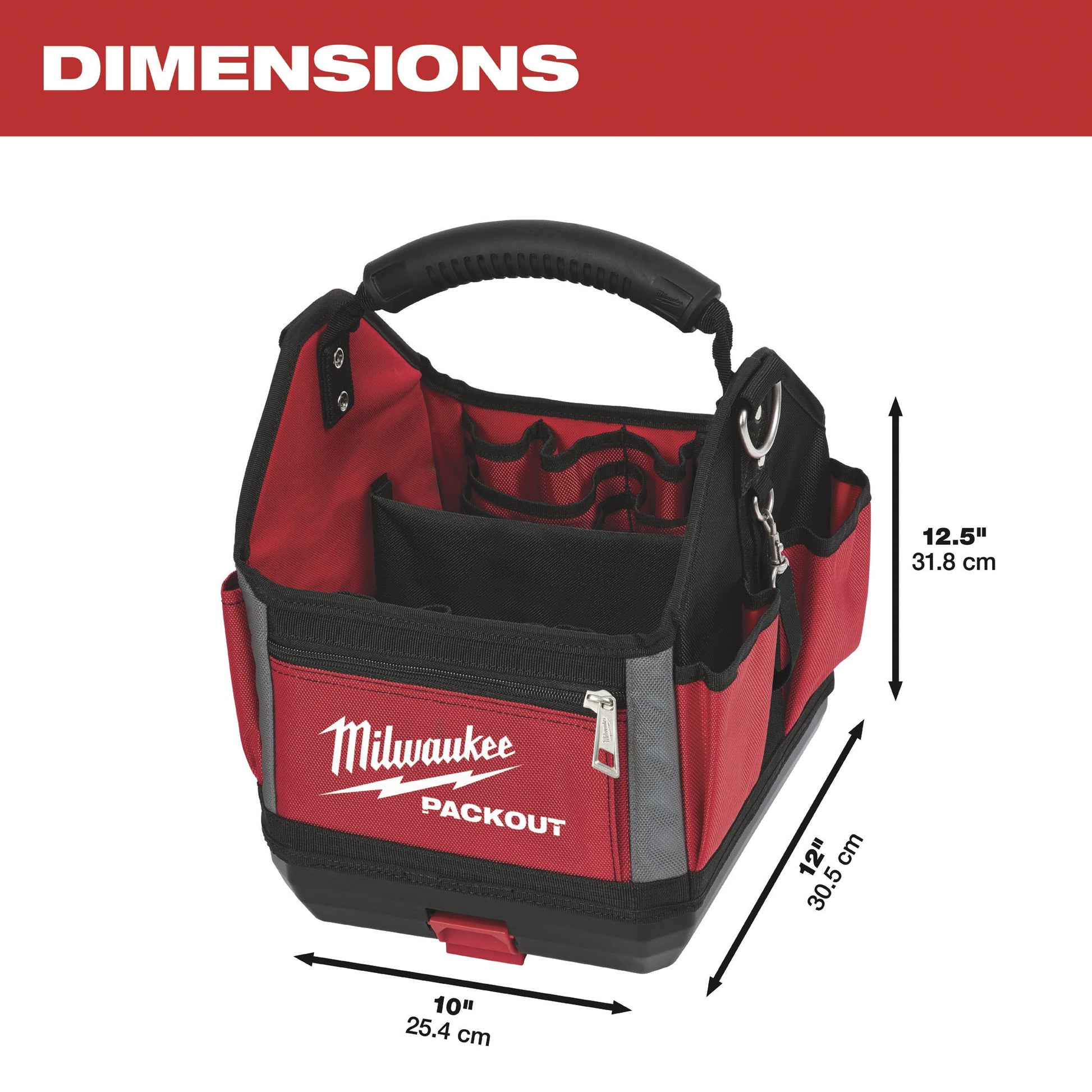 Milwaukee Packout 10 英寸。儲物手提袋 — 11 英寸長 x 13 英寸寬 x 10 英寸高（預購2星期） MILWAUKEE美沃奇（美行）