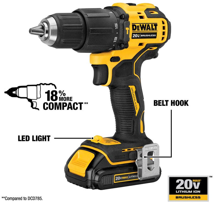 美行DEWALT ATOMIC 20V MAX 電鑽和衝擊起子1.5AH*2組合套裝（預購10-15日） DEWALT得偉（美行）