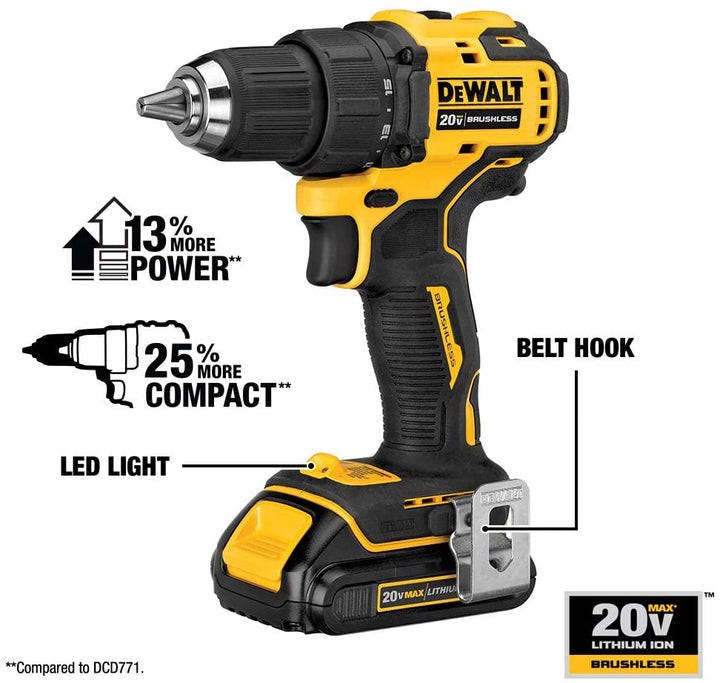 美版DeWalt 得偉 220V MAX 無線 電鑽調扭起子機 小巧 1/2 英吋雙電1.5AH套裝（現貨發售） DEWALT得偉（美行）