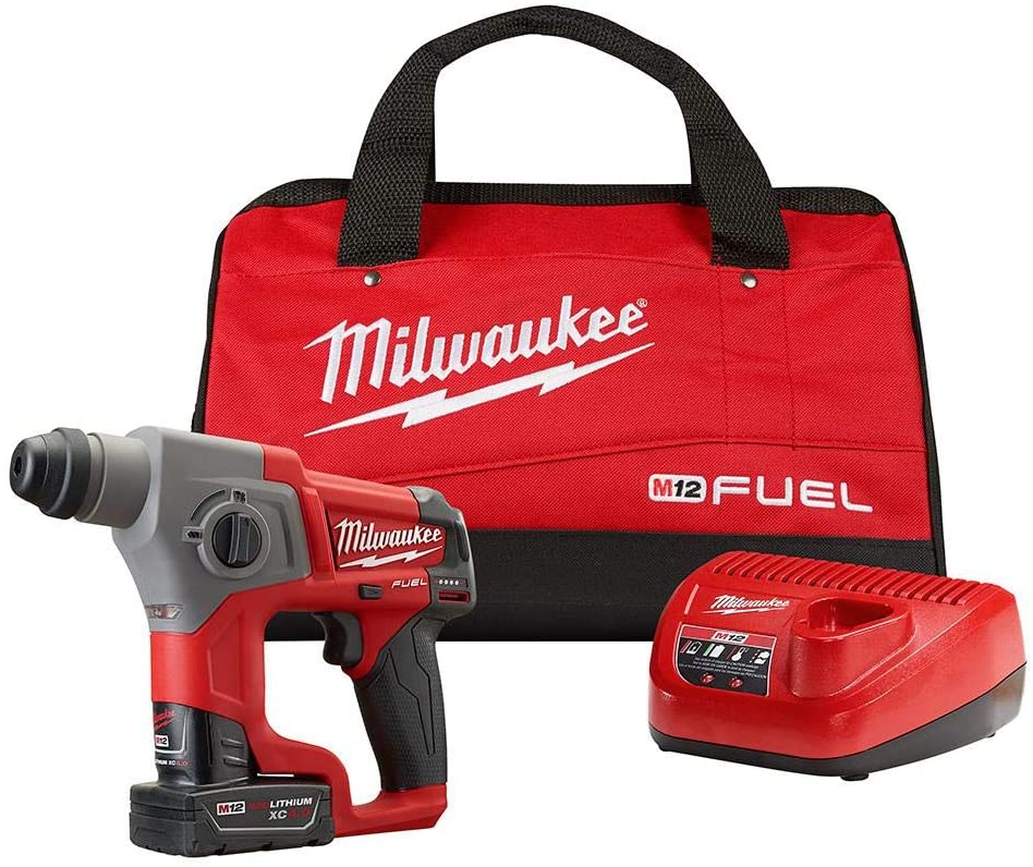 美版Milwaukee M12 FUEL 2416-21XC 12v無刷無繩 5/8 英寸 SDS-Plus 旋轉錘單電4.0AH*1套裝（新品預購） MILWAUKEE美沃奇（美行）