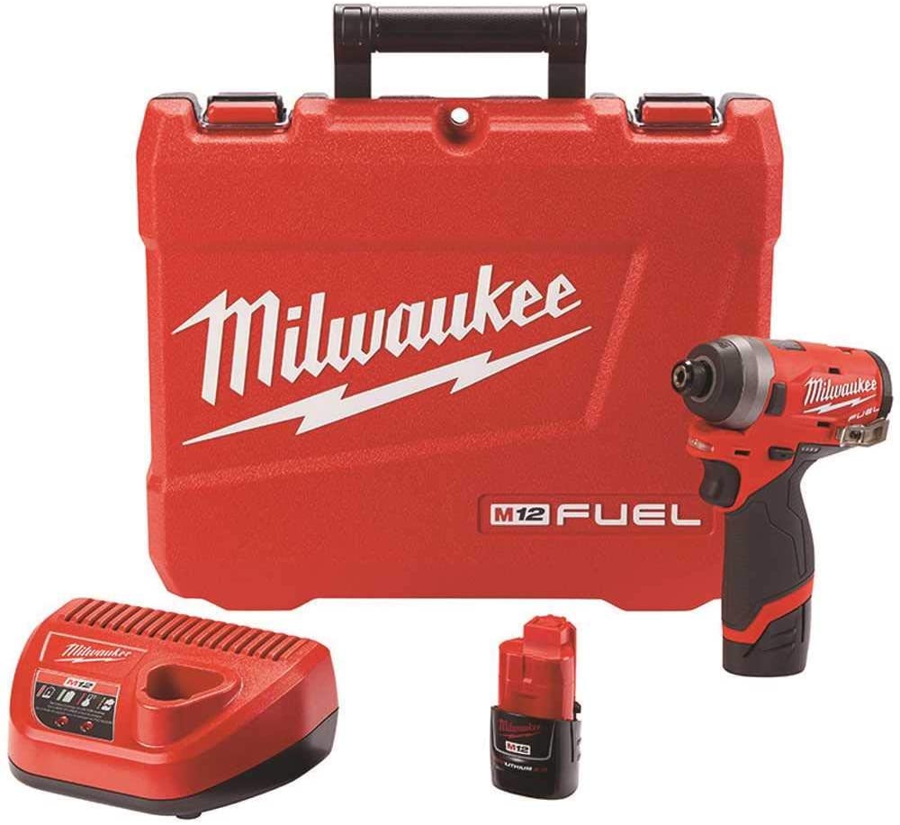 美行Milwaukee M12 fuel  2553 1/4 英吋(約 0.6 公分)六角衝擊起子雙電1.5AH套裝 MILWAUKEE美沃奇（美行）