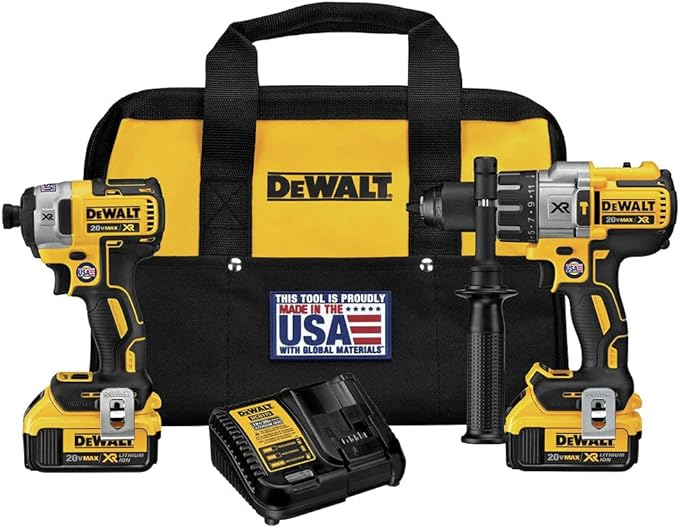 美國DEWALT 20V MAX XR 無刷衝擊起子與錘子電鑽雙電4.0AH組合套裝（預購10-15日） DEWALT得偉（美行）