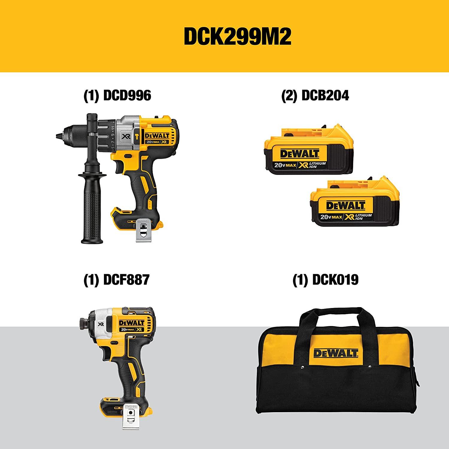 美國DEWALT 20V MAX XR 無刷衝擊起子與錘子電鑽雙電4.0AH組合套裝（預購10-15日） DEWALT得偉（美行）