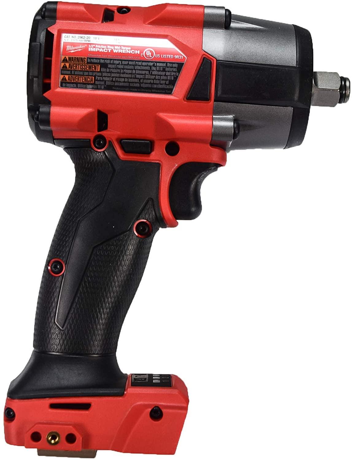 Milwaukee 2962-20 M18 18V fuel 1/2 英吋(約 1.2 公分)中扭矩衝擊扳手附摩擦環(淨機） MILWAUKEE美沃奇（美行）