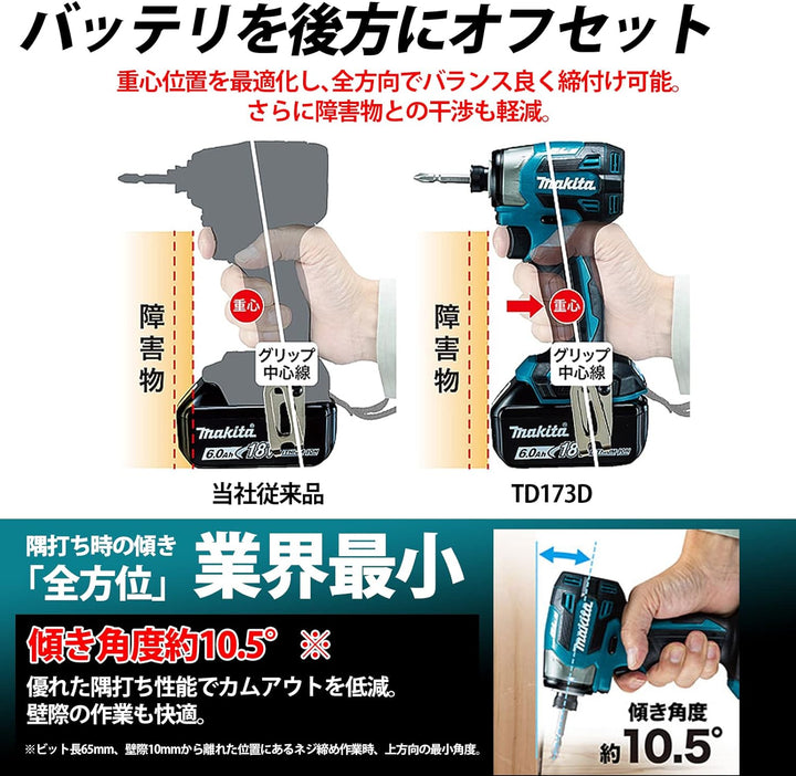 限時優惠~MAKITA 牧田2023新衝擊鑽TD173 僅主體(附1個專用刀頭)+ 原廠防塵防水收納盒套裝*電池和充電器另售 MAKITA