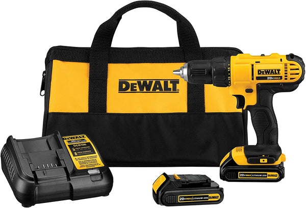 美國DEWALT 20V Max 無線電鑽1.5AH*2套裝,小巧,1/2 英吋(（預購10-15日）) DEWALT得偉（美行）