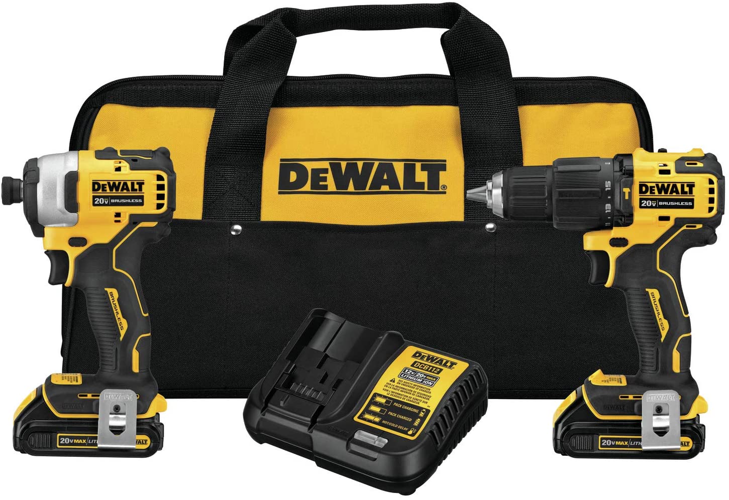 美行DEWALT ATOMIC 20V MAX 電鑽和衝擊起子1.5AH*2組合套裝（預購10-15日） DEWALT得偉（美行）