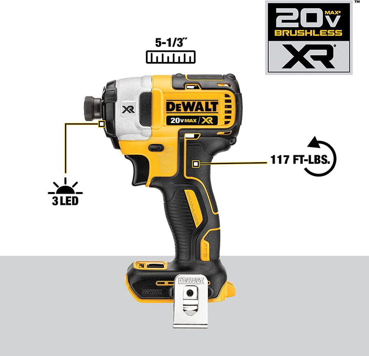 美國DEWALT 20V MAX XR 無刷衝擊起子與錘子電鑽雙電4.0AH組合套裝（預購10-15日） DEWALT得偉（美行）