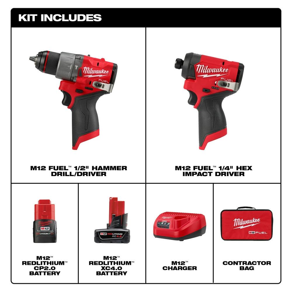 新款第 3 代 3497-22 Milwaukee M12 FUEL 2件工具組合套裝（現貨發售） PIPELINE 2022 -美沃奇Milwaukee （美行）