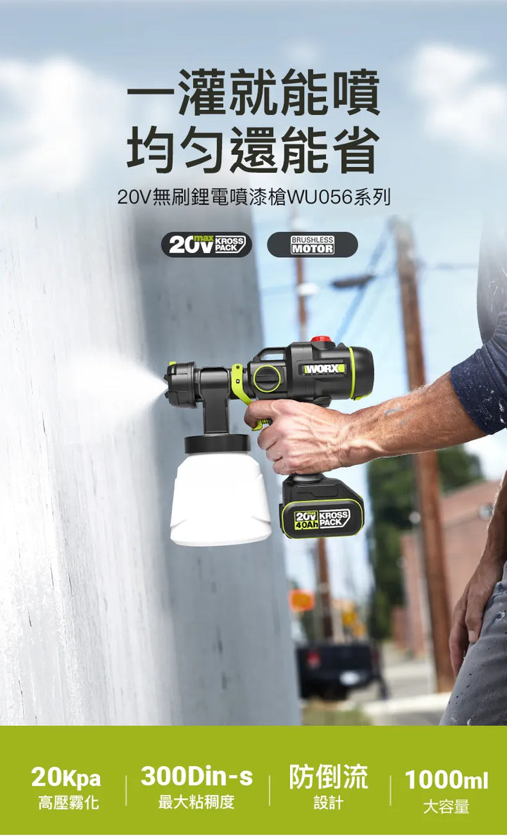 WORX WU056 20v 無刷鋰電噴漆槍-半年保養 WORX