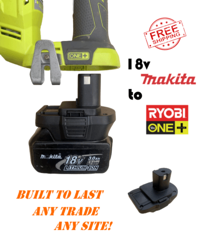 for Makita 18V Battery Adapter to Ryobi 18v One+ Works with Ryobi 18v One+ Tool RYOBI 良明（美國）