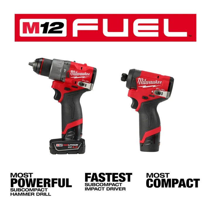 促銷價-美版Milwaukee M12 FUEL  Gen 3 Hammer Drill & Impact 12V 2.0+4.0AH套裝（不含充電器） MILWAUKEE美沃奇（美行）