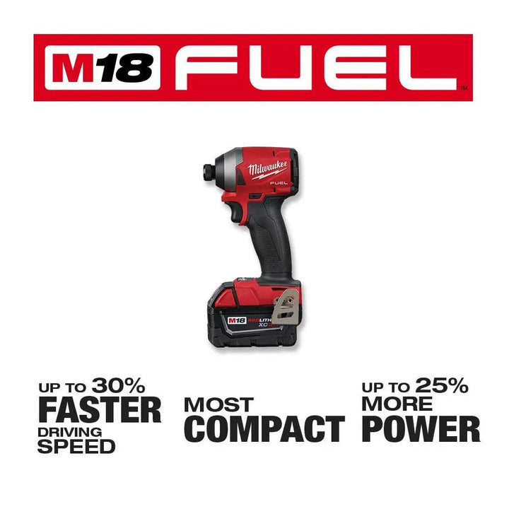 美國Milwaukee 2853 M18 FUEL 18V無刷無繩1/4英寸六角衝擊起子機雙電3.0套裝 MILWAUKEE美沃奇（美行）