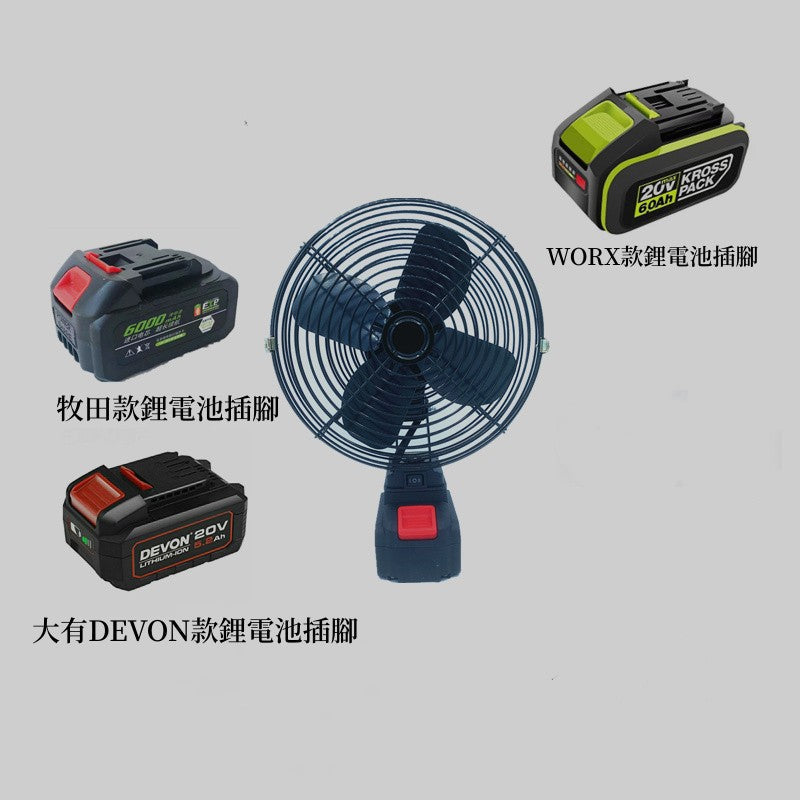 豐業五金-8寸Diy 6寸/8寸鋰電風扇大風力便攜風扇淨機（適用於DEVON大有/MAKITA牧田鋰電池） 鋰電池風扇