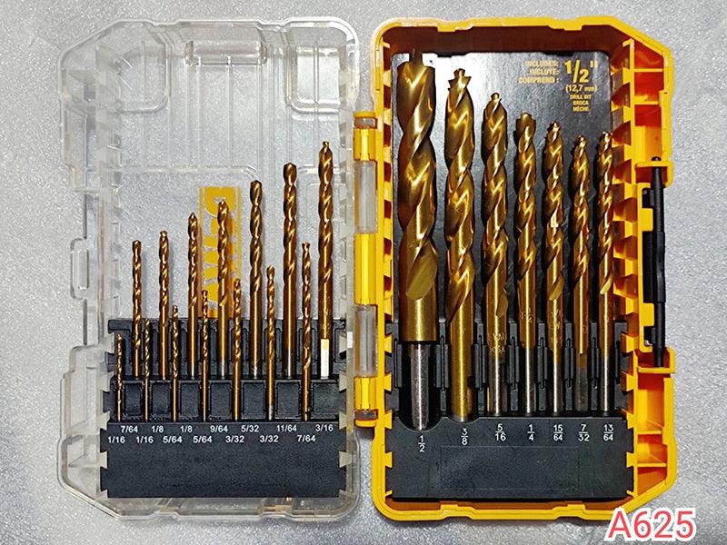 DEWALT DW1361 21-Piece Titanium Drill Bit Set Pilot Point Woodworking Metalworking  HSS High Speed Steel Twist Drill Bits DEWALT得偉（美行）