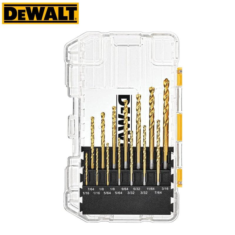 DEWALT DW1361 21-Piece Titanium Drill Bit Set Pilot Point Woodworking Metalworking  HSS High Speed Steel Twist Drill Bits DEWALT得偉（美行）