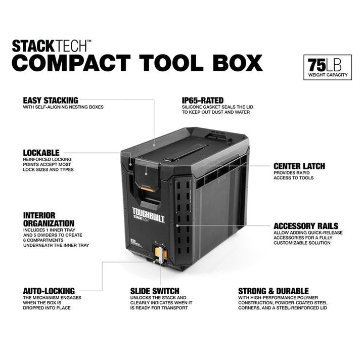 toughbuilt StackTech 小巧工具箱 TB-B1-B-60C TOUGHBUILT