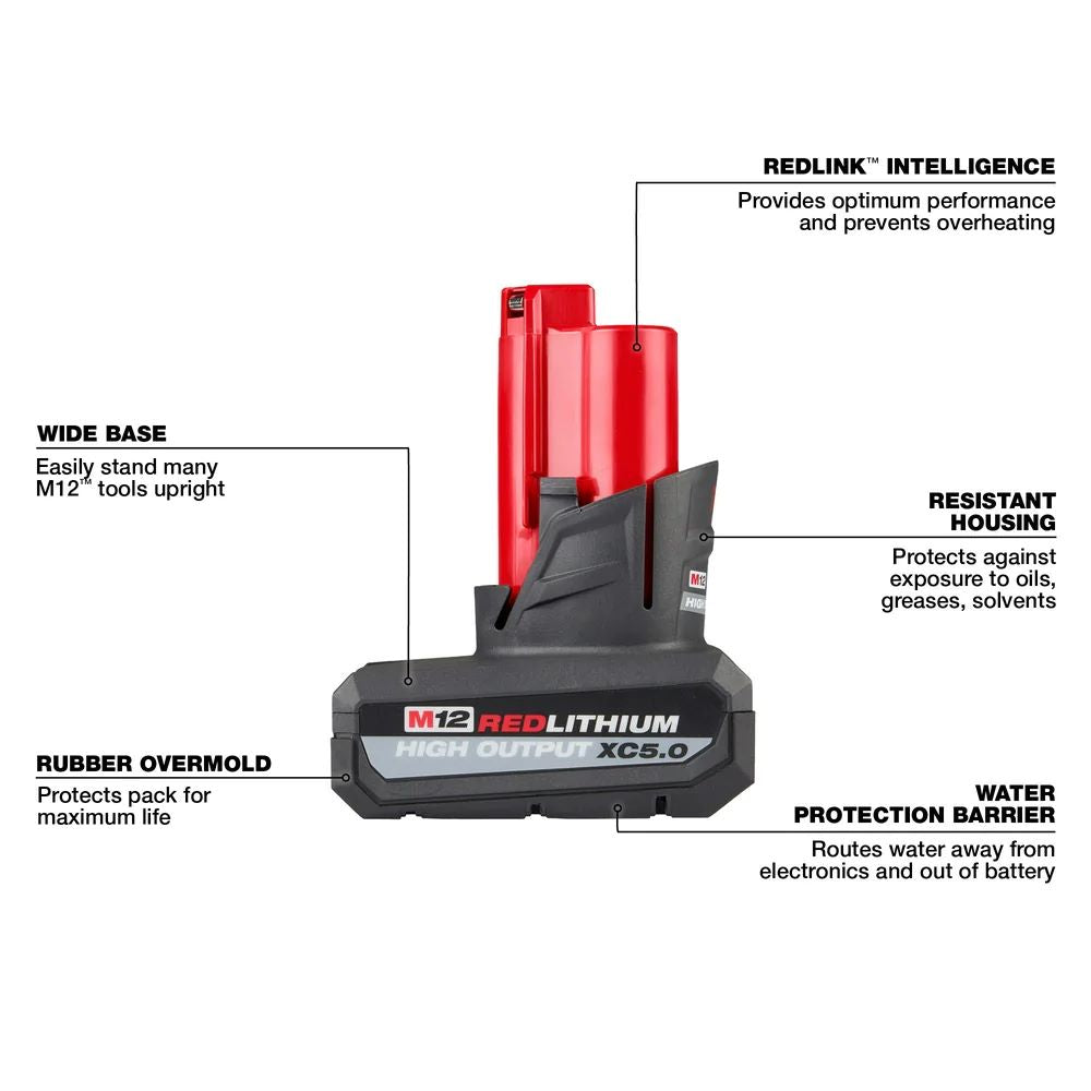 2022新款第 3 代 Milwaukee M12 FUEL 2件工具組合套裝+M12 High Output 5.0AH電池（新品預購） PIPELINE 2022 -美沃奇Milwaukee （美行）