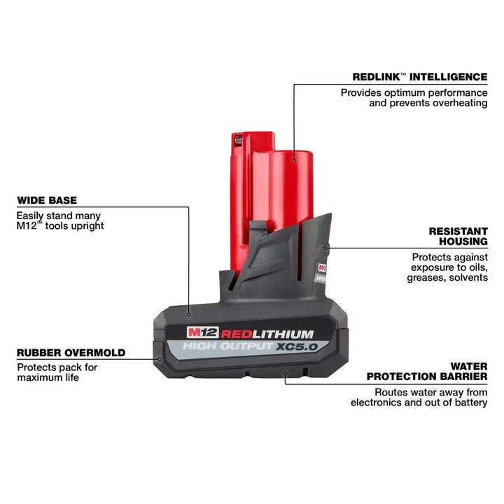 2022新款第 3 代 Milwaukee M12 FUEL 2件工具組合套裝+M12 High Output 5.0AH電池（新品預購） PIPELINE 2022 -美沃奇Milwaukee （美行）