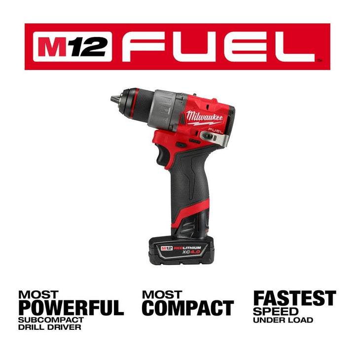 Milwaukee M12 FUEL 1/2" 電鑽2.0+4.0AH套裝現貨發售 PIPELINE 2022 -美沃奇Milwaukee （美行）