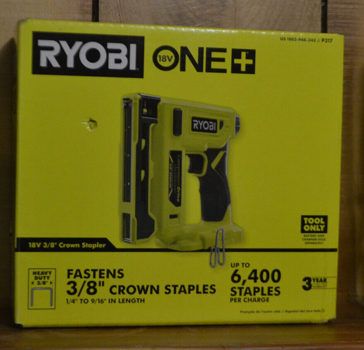 美國RYOBI 18V ONE+ 3/8" 皇冠釘槍 P317 - Tool Only RYOBI