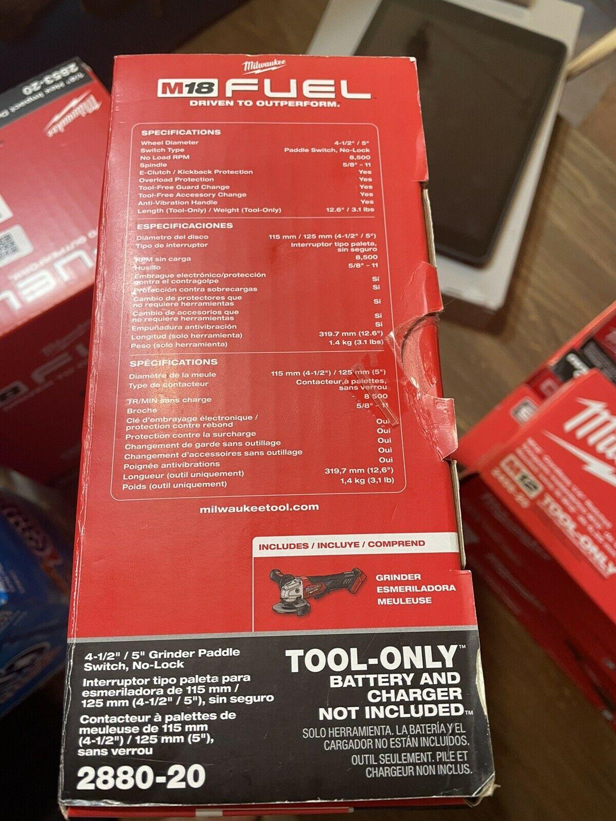 Milwaukee 2880-20 M18 4-1/2"- 5" 磨床槳式開關，無鎖僅工具 MILWAUKEE美沃奇（美行）