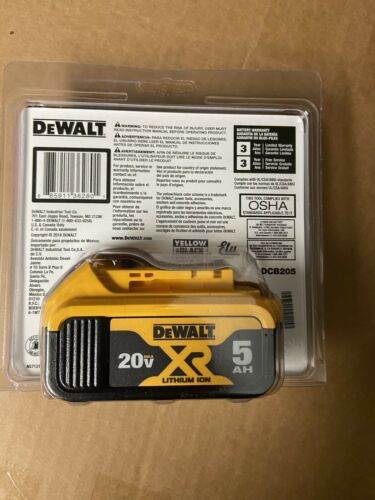 美國得偉 DEWALT 20V Max XR超鋰電電池(5.0Ah) DCB205（墨西哥製造） DEWALT得偉（美行）