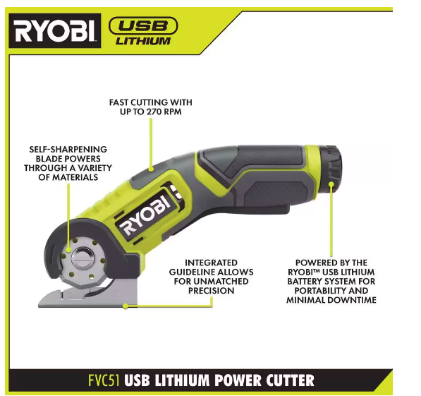 RYOBI USB 鋰 4 件工具業餘愛好組合套裝（現貨限量版） RYOBI 良明（美行）