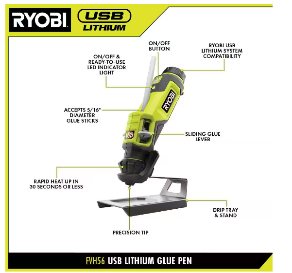 RYOBI USB 鋰 4 件工具業餘愛好組合套裝（現貨限量版） RYOBI 良明（美行）