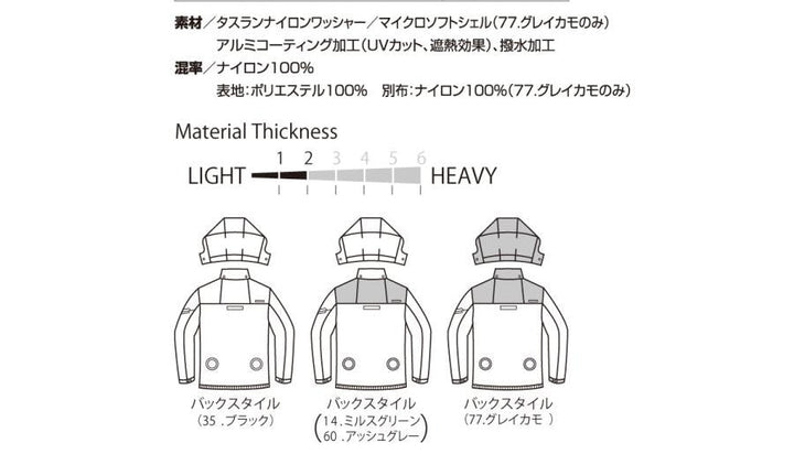 【💥日本直送】BURTLE Air Craft AC1171 長袖外套 男女通用 僅衣服 - 不連電池風扇 日本直送BURTLE