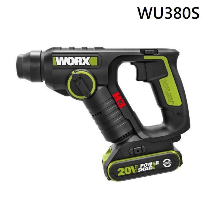 WORX 威克士 - WU938 （WU380S+WU182）20V 無刷兩用油壓鑽+無刷電鑽孖寶套裝帶鑽咀/ 批咀 WORX 威克士