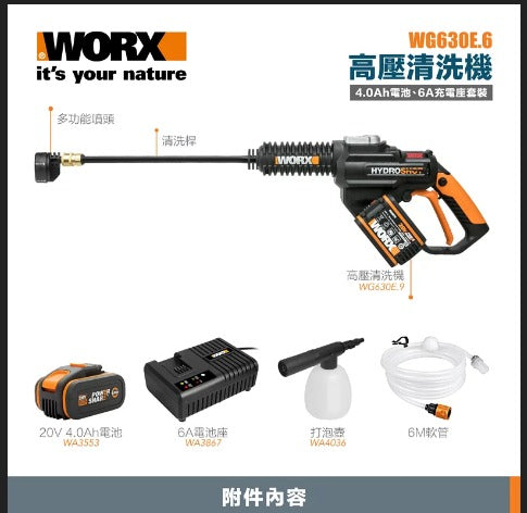 WORX WG630E 無刷高壓清洗機水槍 WORX 威克士