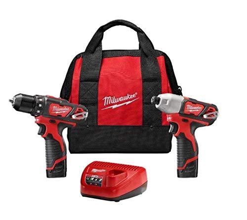 Milwaukee 12v鋰離子無繩電鑽/衝擊起子組合套件（2 個工具）+M12 1.5Ah 電池（2 件裝）現貨 Milwaukee(US）