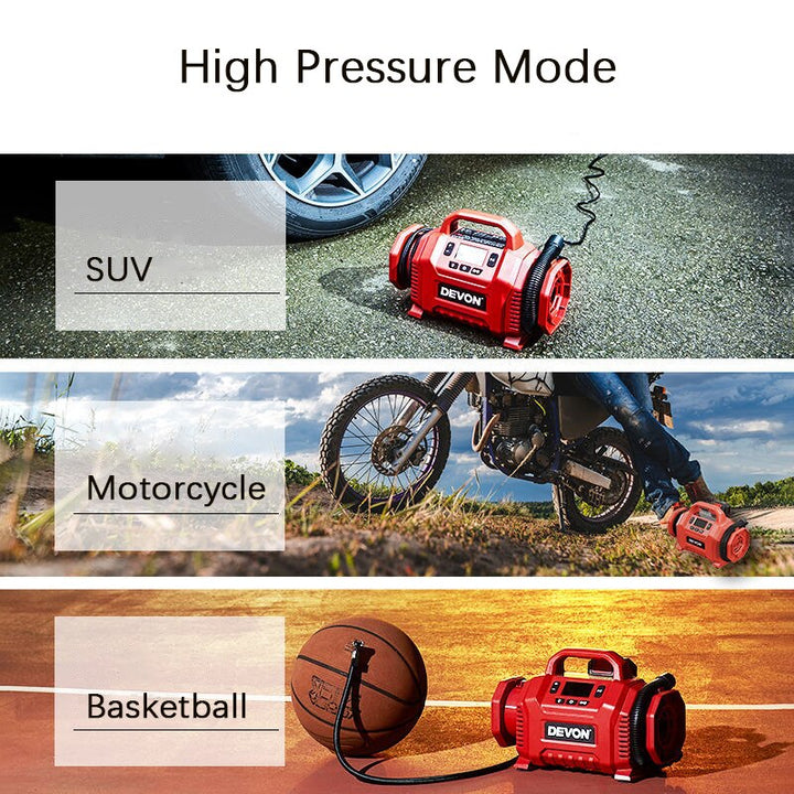 DEVON 電動氣泵 160PSI 快速充氣便攜式無線輪胎充氣機空氣壓縮機 DEVON