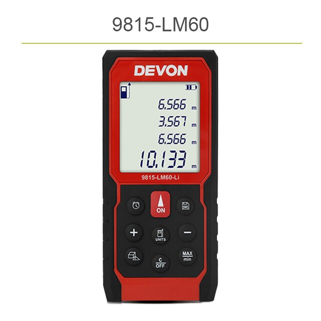 DEVON 激光測距儀 40m 60m 80m USB 充電器 智能數字尺 LCD 顯示屏，用於家具安裝 建築測量 DEVON