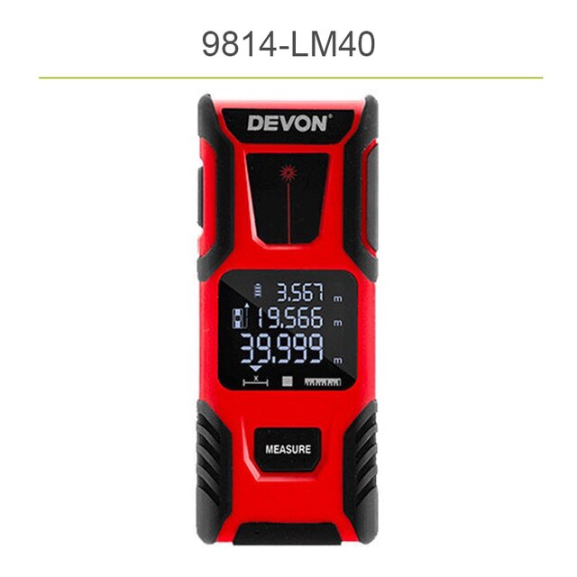 DEVON 激光測距儀 40m 60m 80m USB 充電器 智能數字尺 LCD 顯示屏，用於家具安裝 建築測量 DEVON