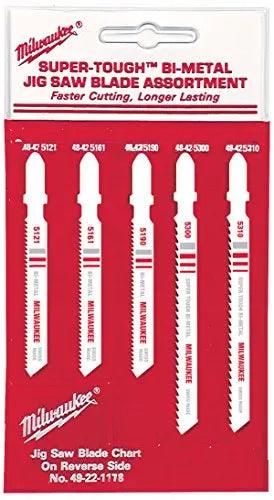 美國代購Milwaukee  T-Shank Metal/Wood Cutting Jig Saw Blade Assortment 3 Set of 5-Pack Milwaukee(US）