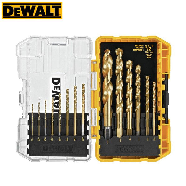 DEWALT得偉 DW1341 14-Piece Titanium Speed Tip Drill Bit Set Long Life Metal Wood Plastics Tough Twist Electric Drill Bit Original DEWALT得偉（美行）