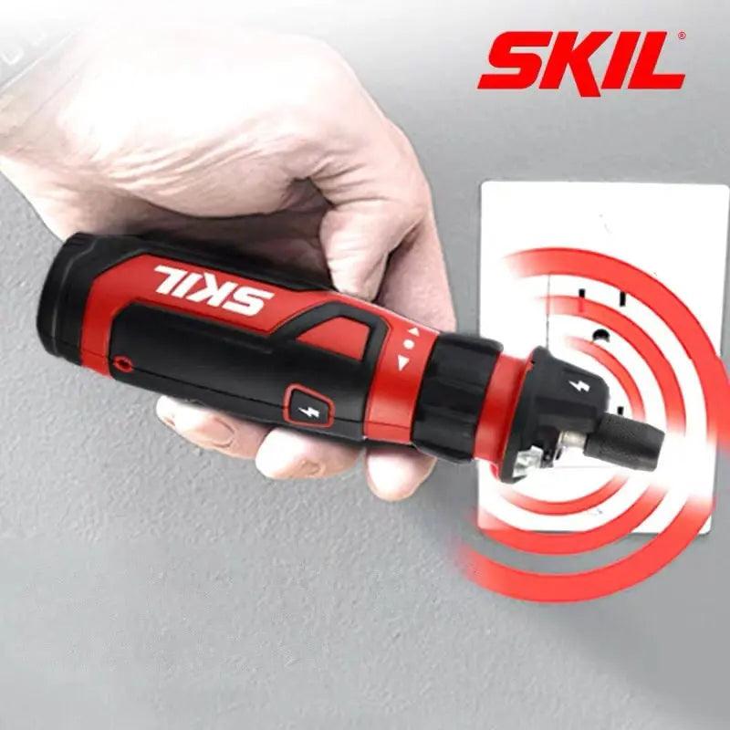 美國代購Skil Mini Handheld Cordless Electric Screwdriver 4V Lithium-ion Rechargeable Screwdriver Power Drill Repair Tool Drill Bits Set Skil